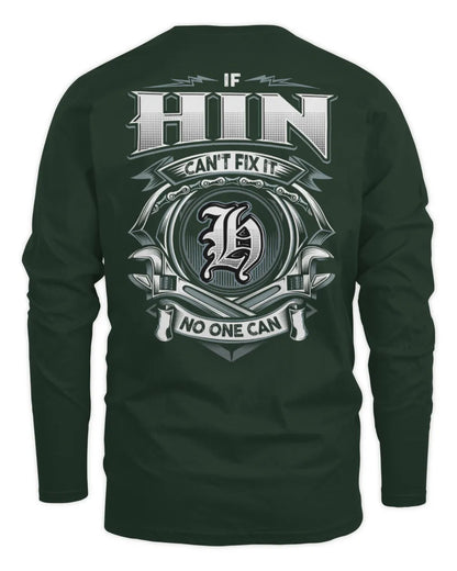 HIN AP81-K4-626 - Personalized Ahmed Quote Apparel “If Ahmed Can't Fix It, No One Can” - Men's Long Sleeved T-Shirt - Forest Green