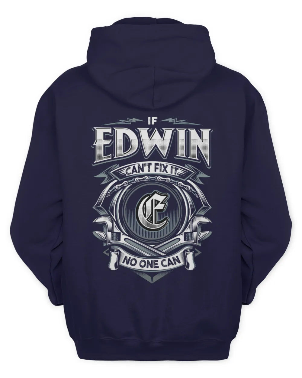EDWIN AP81-K4-626 - Personalized Ahmed Quote Apparel “If Ahmed Can't Fix It, No One Can” - Unisex Hoodie - Navy