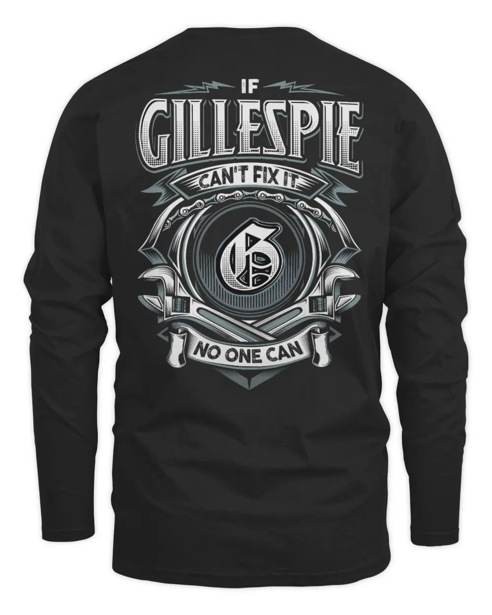 GILLESPIE AP81-K4-626 - Personalized Ahmed Quote Apparel “If Ahmed Can't Fix It, No One Can” - Men's Long Sleeved T-Shirt - Black