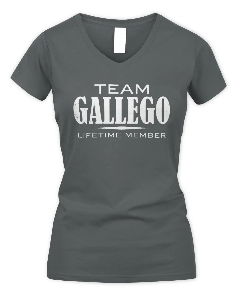 GALLEGO BL62-K4-128 - Personalized “Team NAME Lifetime Member” - Women's V-Neck T-Shirt - Charcoal