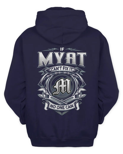 MYAT AP81-K4-626 - Personalized Ahmed Quote Apparel “If Ahmed Can't Fix It, No One Can” - Unisex Hoodie - Navy