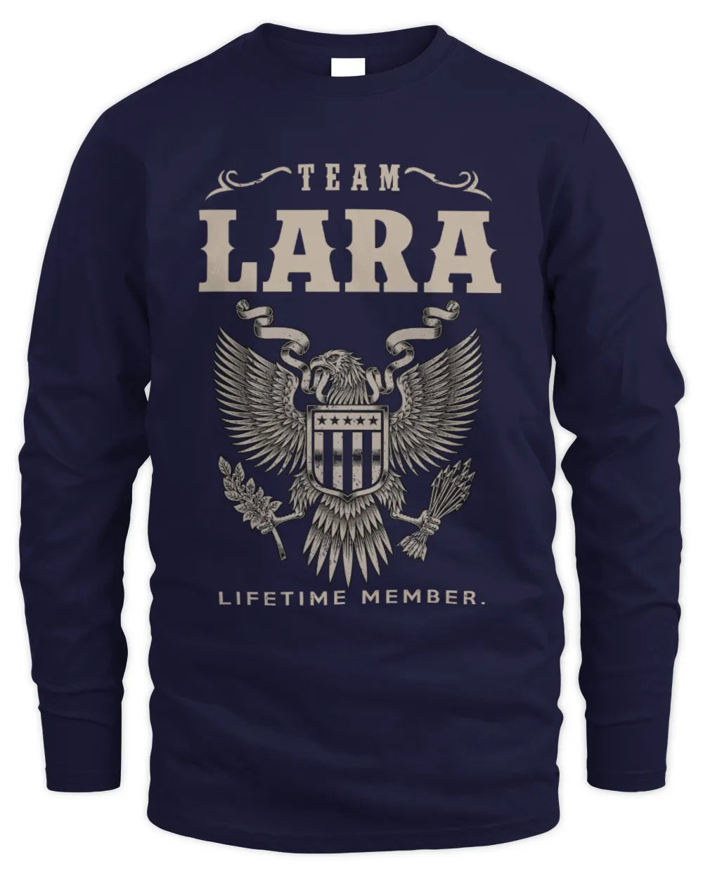 LARA TP06-K82 – Personalized Classic Style Apparel “Team NAME Lifetime Member” - Men's Long Sleeved T-Shirt - Navy