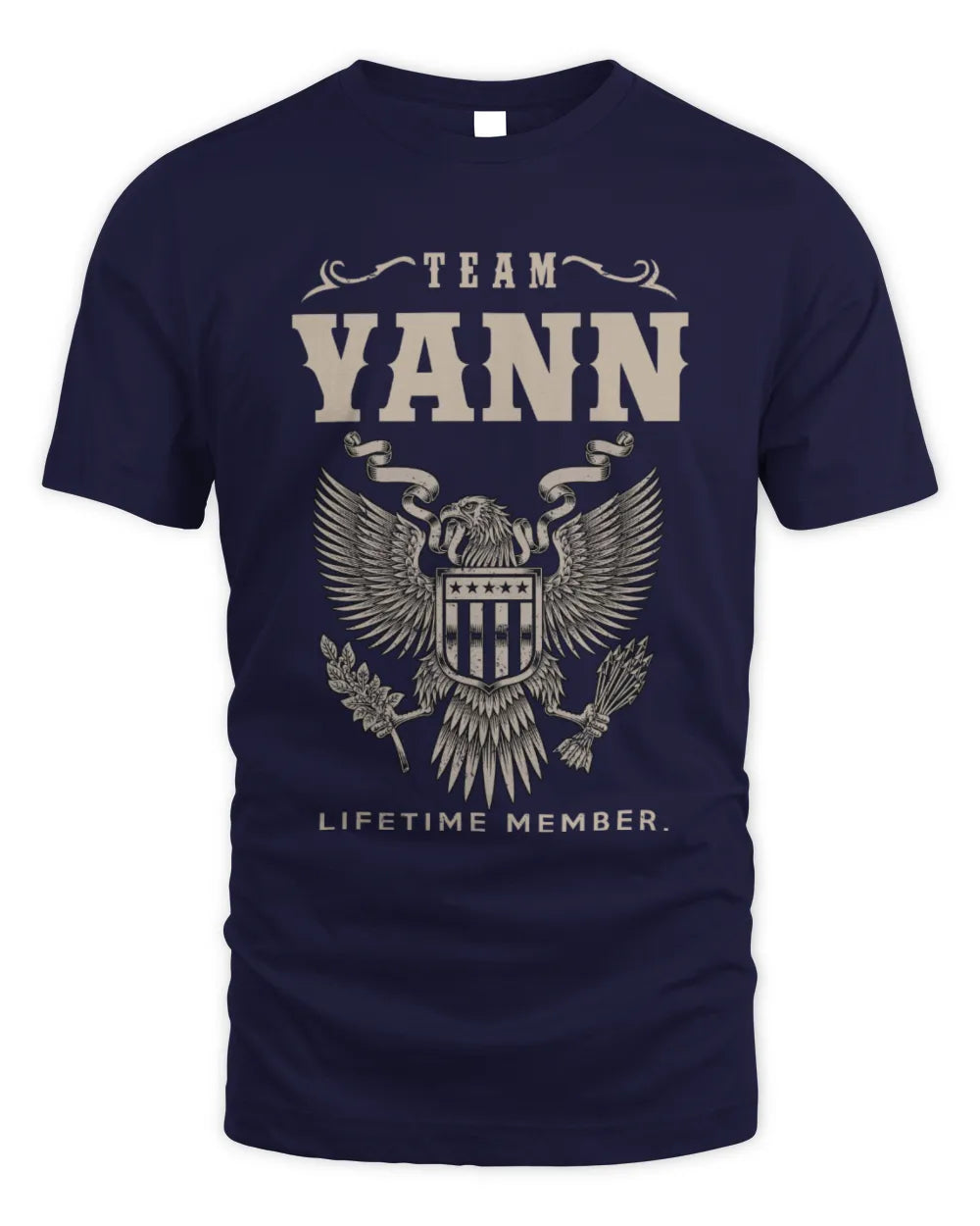 YANN TP06-K82 – Personalized Classic Style Apparel “Team NAME Lifetime Member” - Unisex Standard T-Shirt - Navy