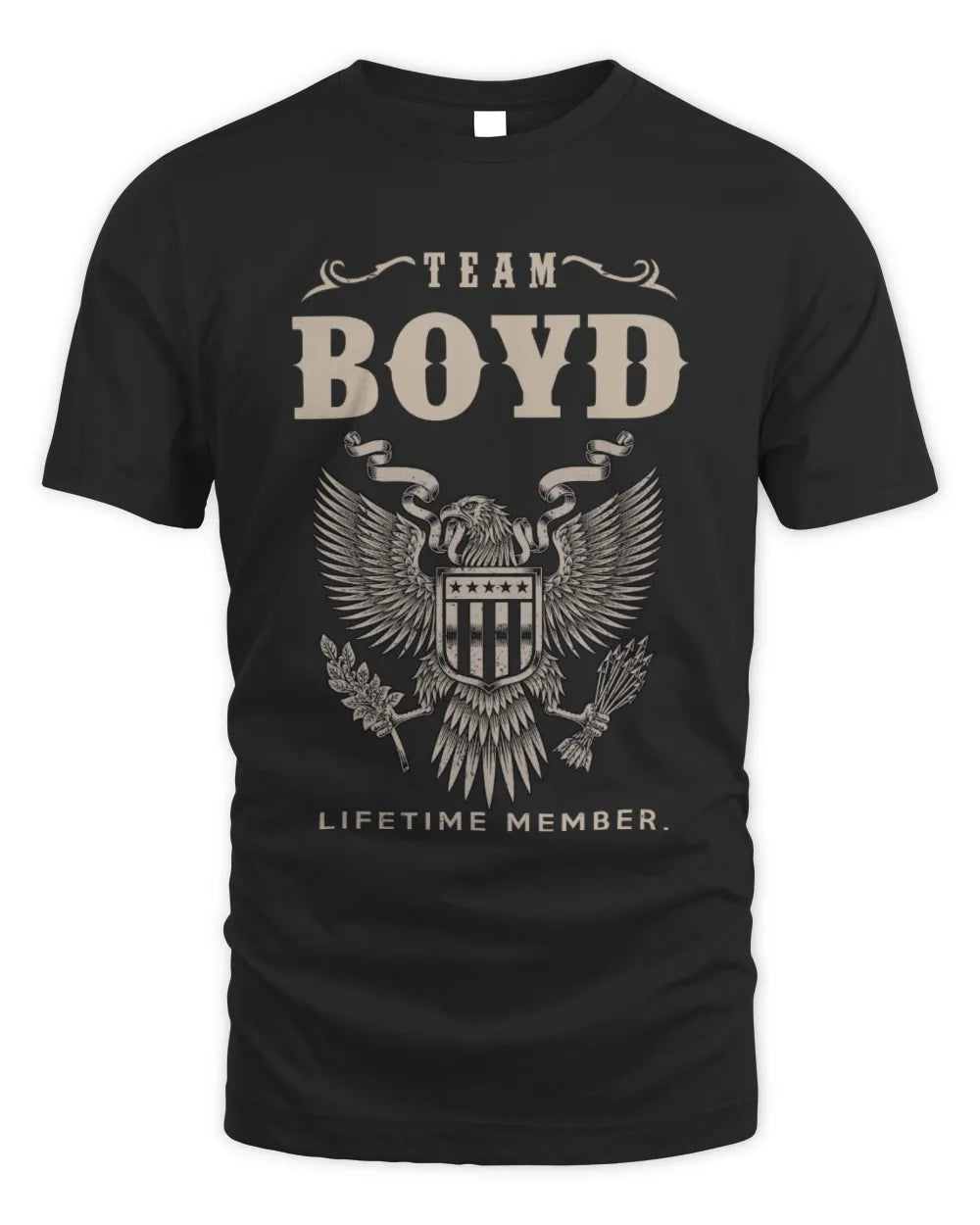 BOYD TP06-K82 – Personalized Classic Style Apparel “Team NAME Lifetime Member” - Unisex Standard T-Shirt - Black