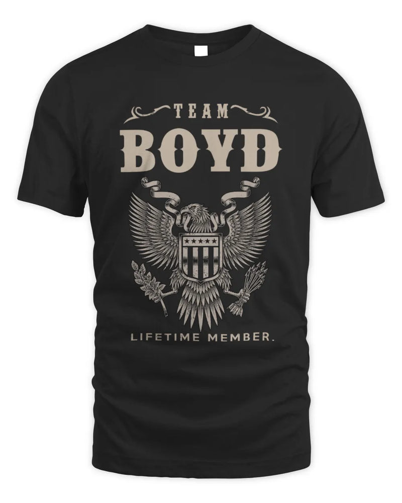 BOYD TP06-K82 – Personalized Classic Style Apparel “Team NAME Lifetime Member” - Unisex Standard T-Shirt - Black