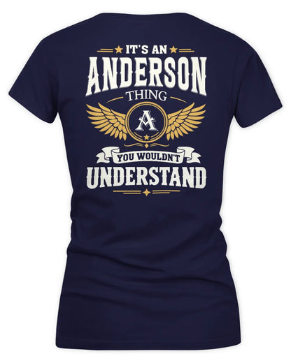 ANDERSON KT06-M008 It’s a [NAME] Thing – You Wouldn’t Understand | Personalized Vintage T-Shirt - Women's V-Neck T-Shirt - Navy