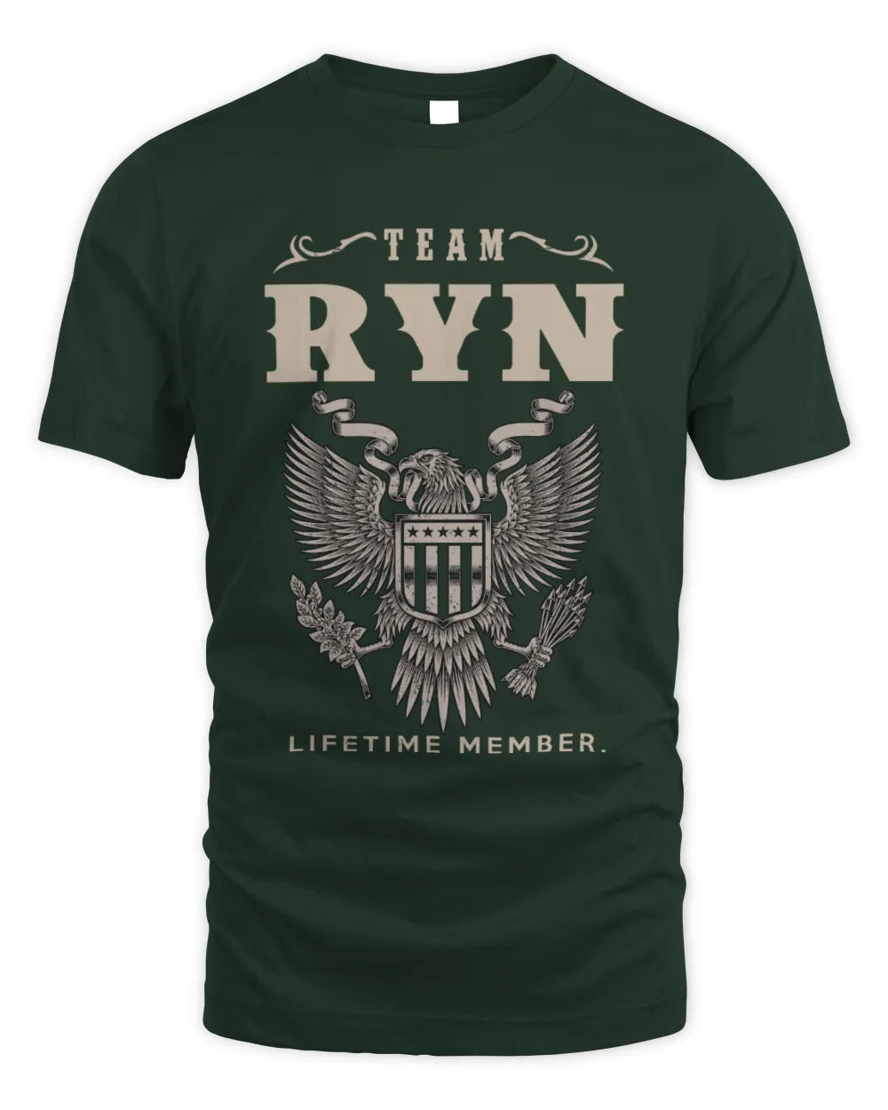 RYN TP06-K82 – Personalized Classic Style Apparel “Team NAME Lifetime Member” - Unisex Standard T-Shirt - Forest Green