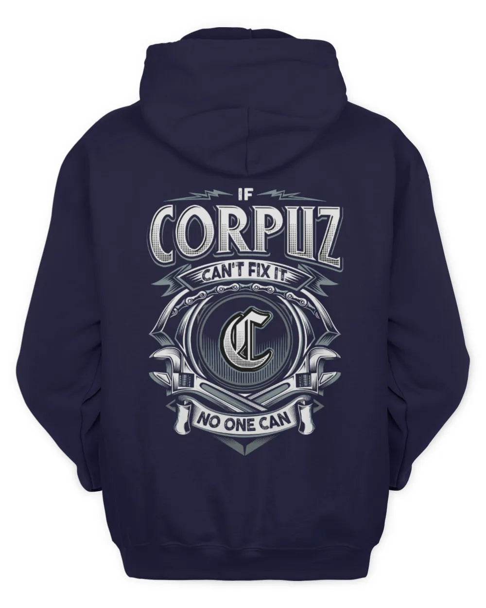 CORPUZ AP81-K4-626 - Personalized Ahmed Quote Apparel “If Ahmed Can't Fix It, No One Can” - Unisex Hoodie - Navy