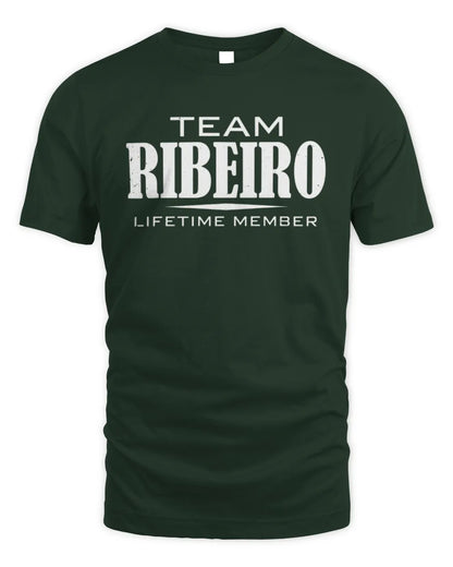 RIBEIRO BL62-K4-128 - Personalized “Team NAME Lifetime Member” - Unisex Standard T-Shirt - Forest Green