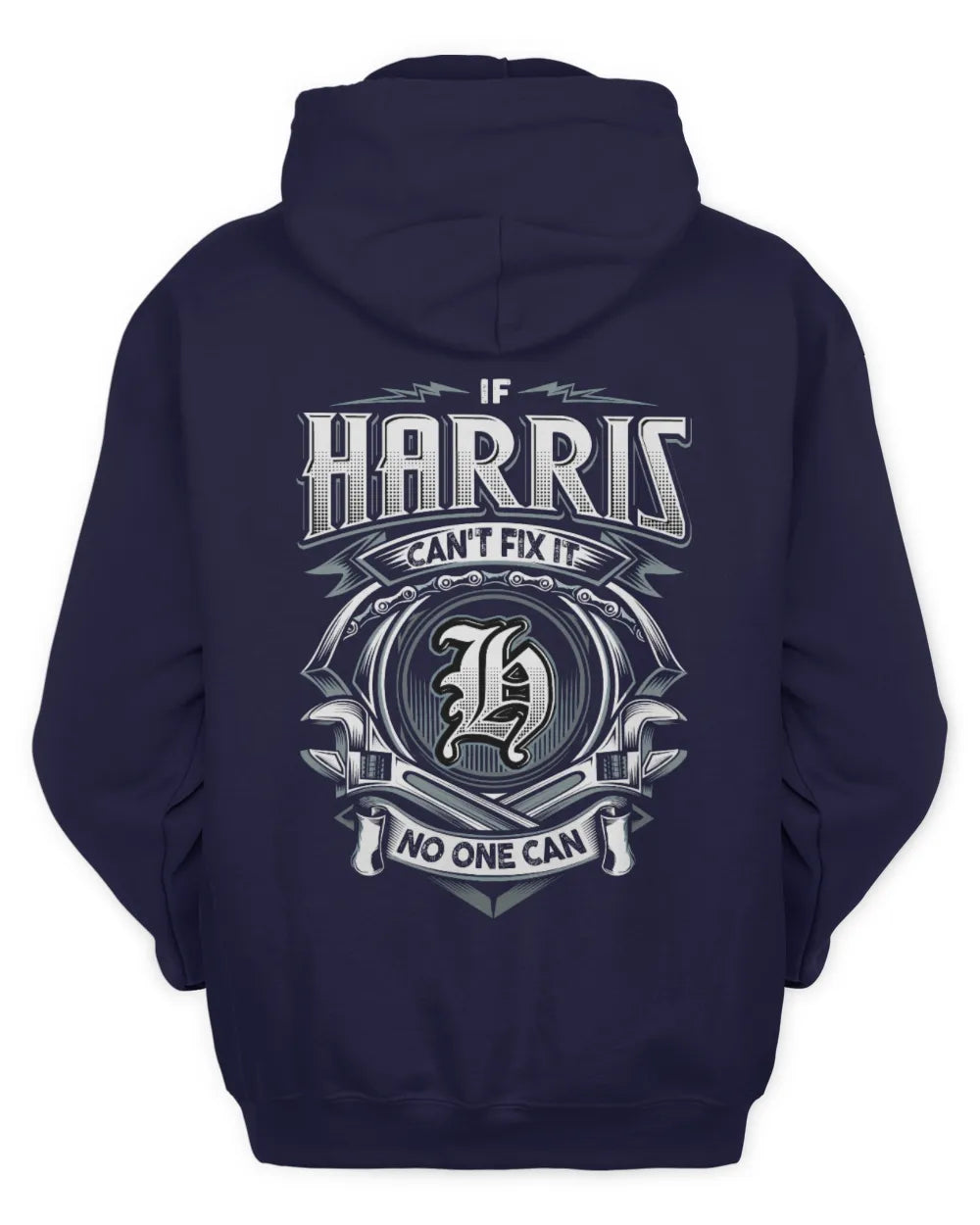 HARRIS AP81-K4-626 - Personalized Ahmed Quote Apparel “If Ahmed Can't Fix It, No One Can” - Unisex Hoodie - Navy