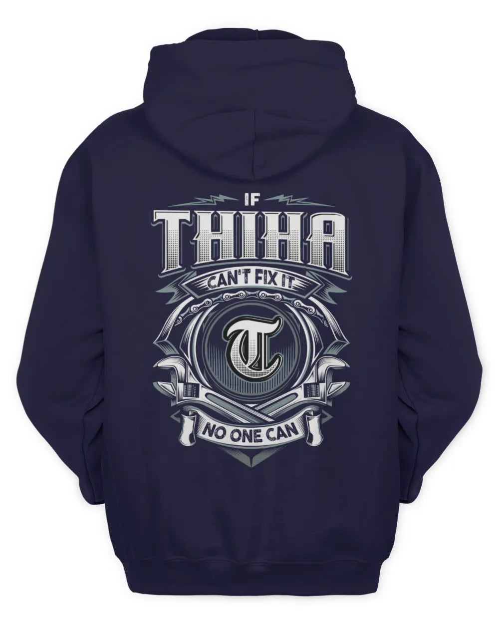 THIHA AP81-K4-626 - Personalized Ahmed Quote Apparel “If Ahmed Can't Fix It, No One Can” - Unisex Hoodie - Navy