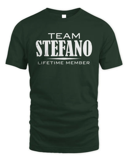 STEFANO BL62-K4-128 - Personalized “Team NAME Lifetime Member” - Unisex Standard T-Shirt - Forest Green