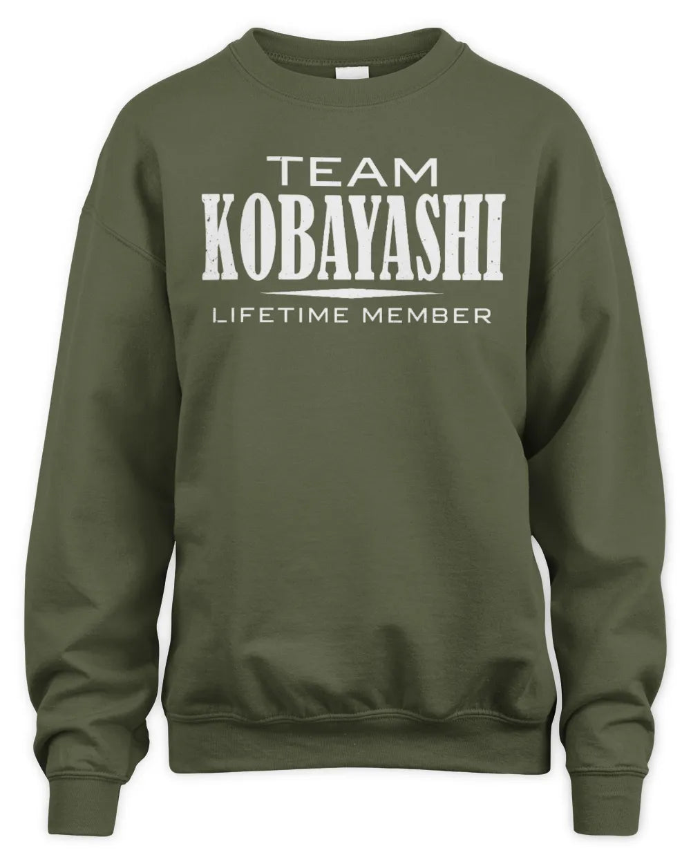 KOBAYASHI BL62-K4-128 - Personalized “Team NAME Lifetime Member” - Unisex Sweatshirt - Military Green