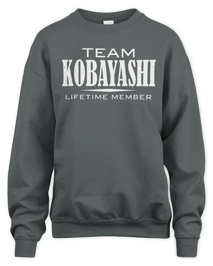 KOBAYASHI BL62-K4-128 - Personalized “Team NAME Lifetime Member” - Unisex Sweatshirt - Charcoal