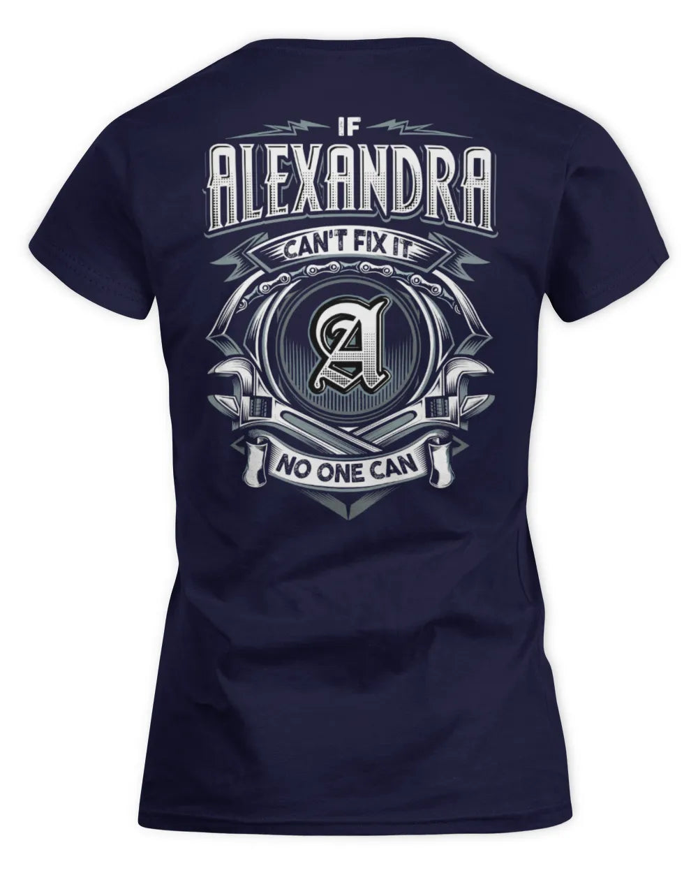 ALEXANDRA AP81-K4-626 - Personalized Ahmed Quote Apparel “If Ahmed Can't Fix It, No One Can” - Women's Standard T-Shirt - Navy