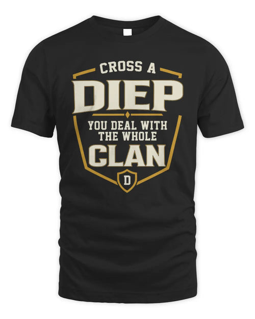 DIEP NT1-K008 Cross A/An NAME, You Deal With the Whole Clan | Personalized Vintage T-Shirt - Unisex Standard T-Shirt - Black