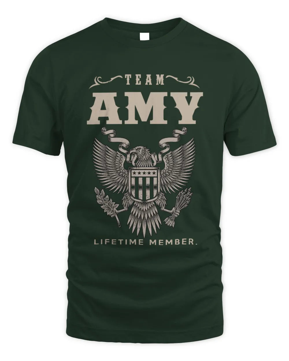 AMY TP06-K82 – Personalized Classic Style Apparel “Team NAME Lifetime Member” - Unisex Standard T-Shirt - Forest Green