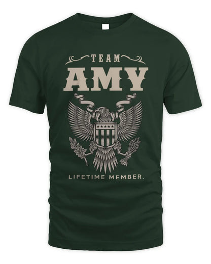 AMY TP06-K82 – Personalized Classic Style Apparel “Team NAME Lifetime Member” - Unisex Standard T-Shirt - Forest Green