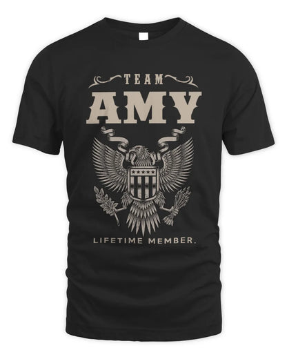 AMY TP06-K82 – Personalized Classic Style Apparel “Team NAME Lifetime Member” - Unisex Standard T-Shirt - Black