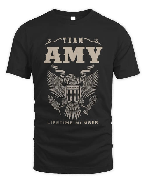AMY TP06-K82 – Personalized Classic Style Apparel “Team NAME Lifetime Member” - Unisex Standard T-Shirt - Black