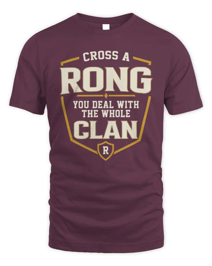 RONG NT1-K008 Cross A/An NAME, You Deal With the Whole Clan | Personalized Vintage T-Shirt - Unisex Standard T-Shirt - Maroon