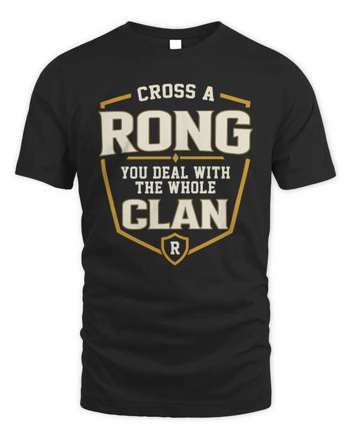 RONG NT1-K008 Cross A/An NAME, You Deal With the Whole Clan | Personalized Vintage T-Shirt - Unisex Standard T-Shirt - Black