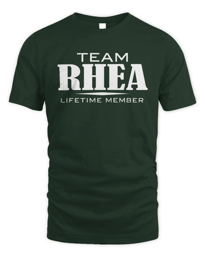 RHEA BL62-K4-128 - Personalized “Team NAME Lifetime Member” - Unisex Standard T-Shirt - Forest Green