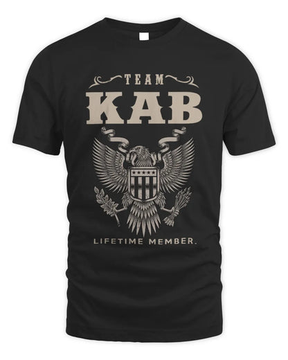 KAB TP06-K82 – Personalized Classic Style Apparel “Team NAME Lifetime Member” - Unisex Standard T-Shirt - Black