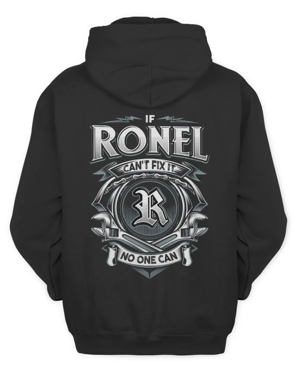 RONEL AP81-K4-626 - Personalized Ahmed Quote Apparel “If Ahmed Can't Fix It, No One Can” - Unisex Hoodie - Black