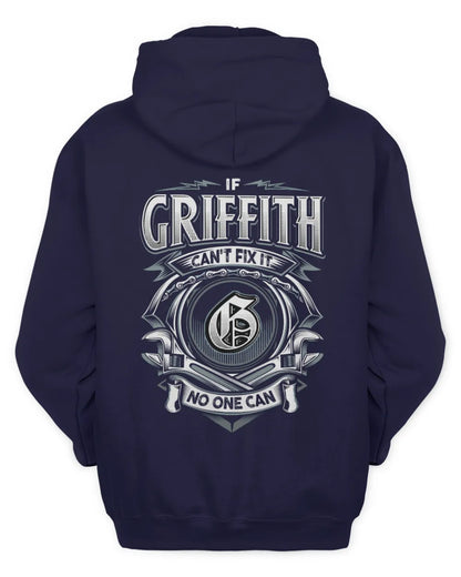 GRIFFITH AP81-K4-626 - Personalized Ahmed Quote Apparel “If Ahmed Can't Fix It, No One Can” - Unisex Hoodie - Navy