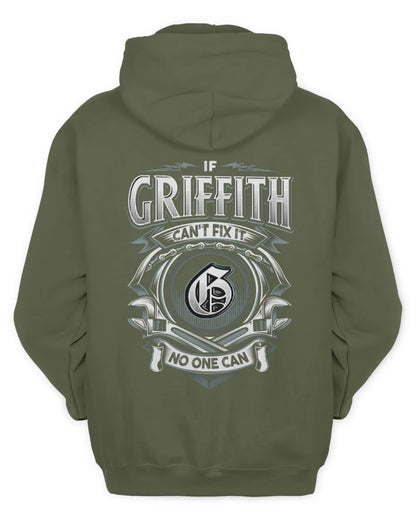 GRIFFITH AP81-K4-626 - Personalized Ahmed Quote Apparel “If Ahmed Can't Fix It, No One Can” - Unisex Hoodie - Military Green