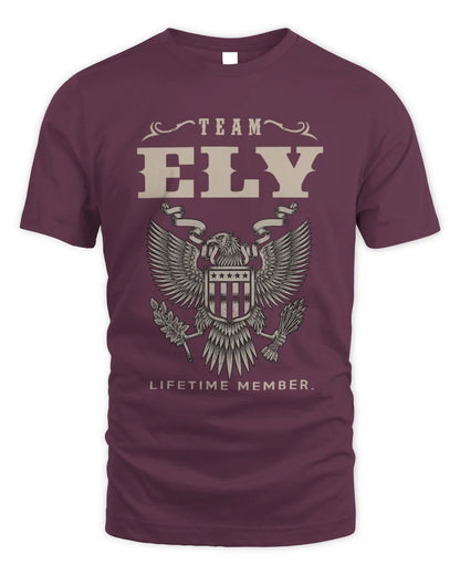 ELY TP06-K82 – Personalized Classic Style Apparel “Team NAME Lifetime Member” - Unisex Standard T-Shirt - Maroon
