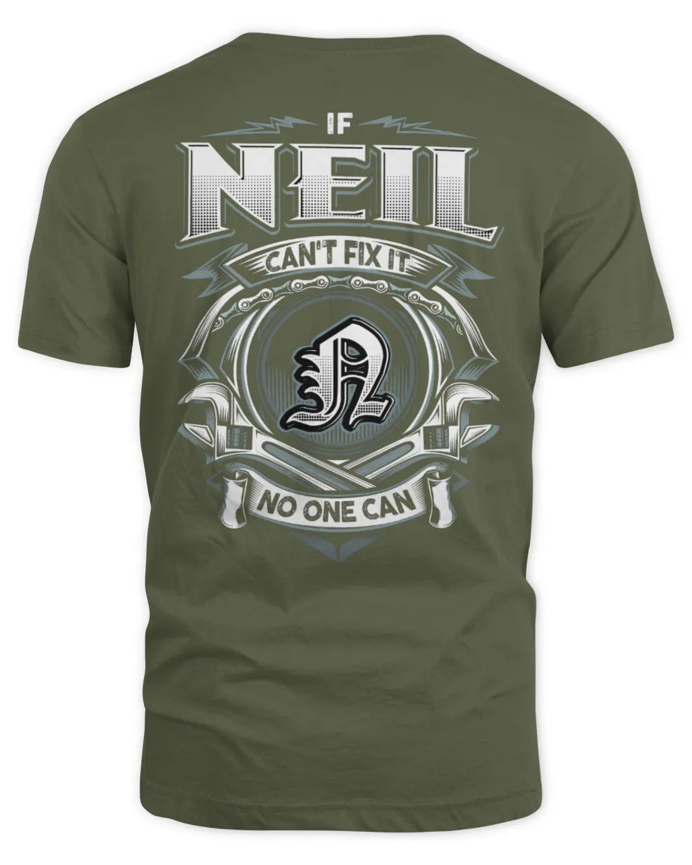 NEIL AP81-K4-626 - Personalized Ahmed Quote Apparel “If Ahmed Can't Fix It, No One Can” - Unisex Standard T-Shirt - Military Green