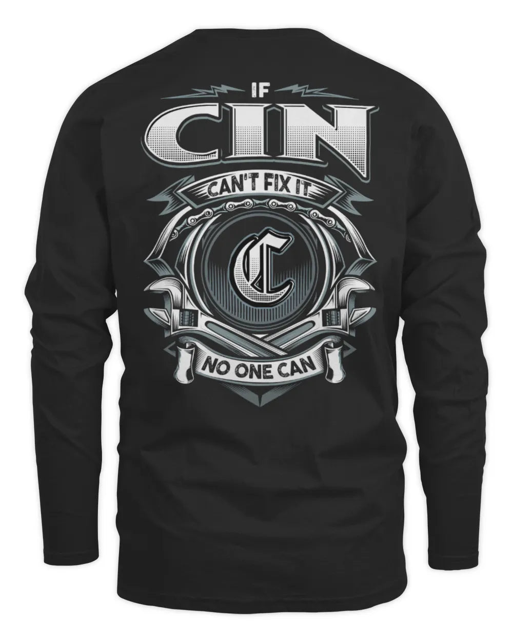 CIN AP81-K4-626 - Personalized Ahmed Quote Apparel “If Ahmed Can't Fix It, No One Can” - Men's Long Sleeved T-Shirt - Black