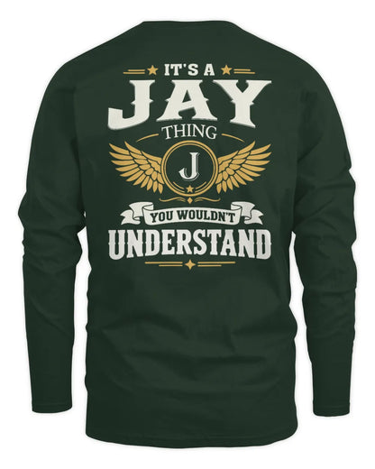 JAY KT06-M008 It’s a [NAME] Thing – You Wouldn’t Understand | Personalized Vintage T-Shirt - Men's Long Sleeved T-Shirt - Forest Green