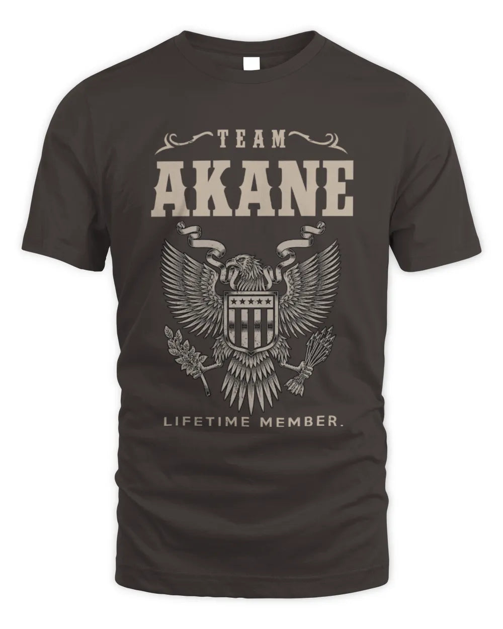AKANE TP06-K82 – Personalized Classic Style Apparel “Team NAME Lifetime Member” - Unisex Standard T-Shirt - Dark Chocolate