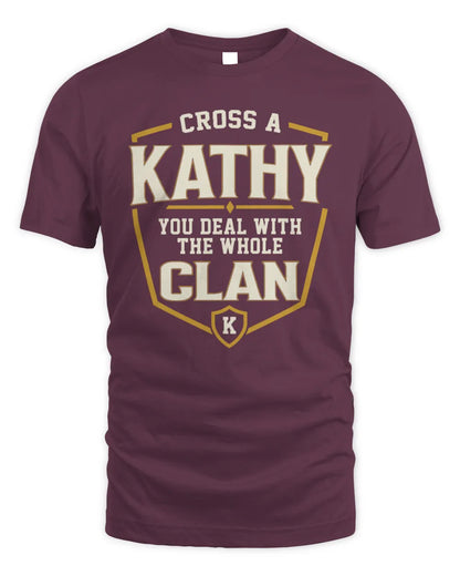 KATHY NT1-K008 Cross A/An NAME, You Deal With the Whole Clan | Personalized Vintage T-Shirt - Unisex Standard T-Shirt - Maroon