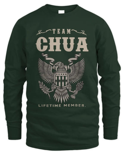 CHUA TP06-K82 – Personalized Classic Style Apparel “Team NAME Lifetime Member” - Men's Long Sleeved T-Shirt - Forest Green