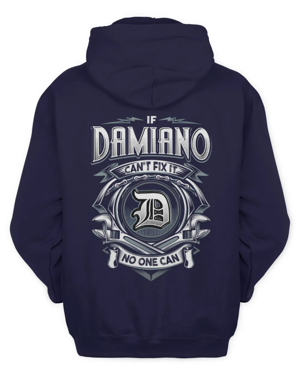 DAMIANO AP81-K4-626 - Personalized Ahmed Quote Apparel “If Ahmed Can't Fix It, No One Can” - Unisex Hoodie - Navy