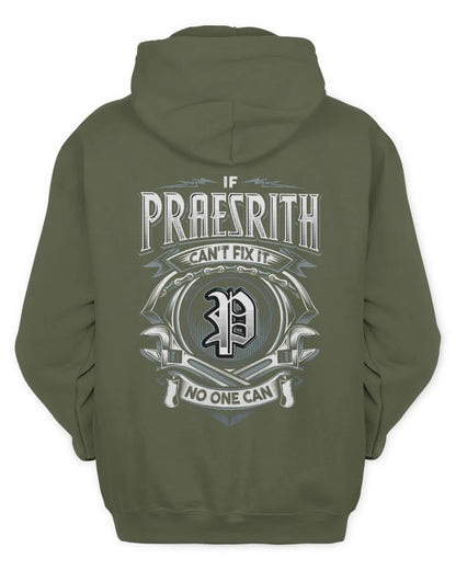 PRAESRITH AP81-K4-626 - Personalized Ahmed Quote Apparel “If Ahmed Can't Fix It, No One Can” - Unisex Hoodie - Military Green