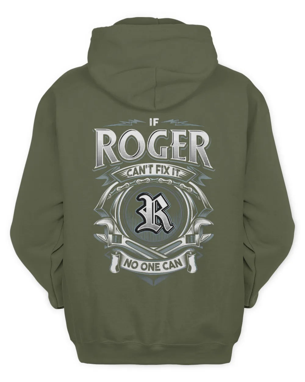 ROGER AP81-K4-626 - Personalized Ahmed Quote Apparel “If Ahmed Can't Fix It, No One Can” - Unisex Hoodie - Military Green