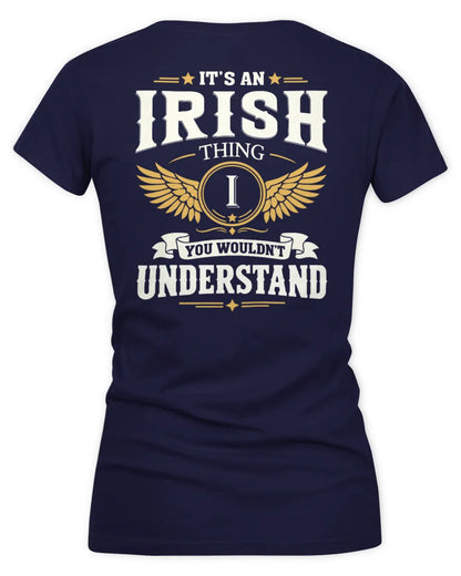 IRISH KT06-M008 It’s a [NAME] Thing – You Wouldn’t Understand | Personalized Vintage T-Shirt - Women's V-Neck T-Shirt - Navy