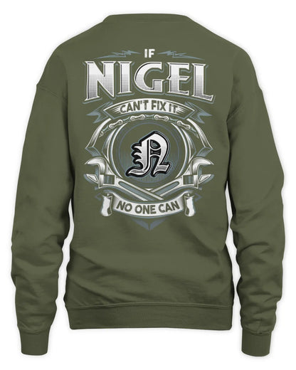 NIGEL AP81-K4-626 - Personalized Ahmed Quote Apparel “If Ahmed Can't Fix It, No One Can” - Unisex Sweatshirt - Military Green