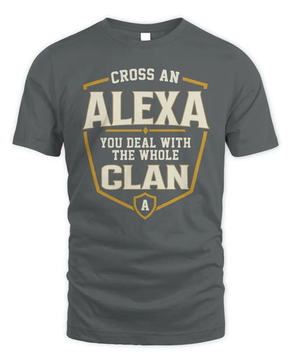 ALEXA NT1-K008 Cross A/An NAME, You Deal With the Whole Clan | Personalized Vintage T-Shirt - Unisex Standard T-Shirt - Charcoal