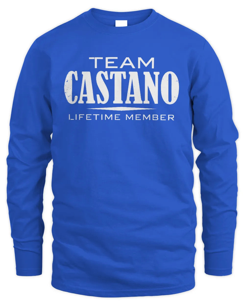 CASTANO BL62-K4-128 - Personalized “Team NAME Lifetime Member” - Men's Long Sleeved T-Shirt - Royal