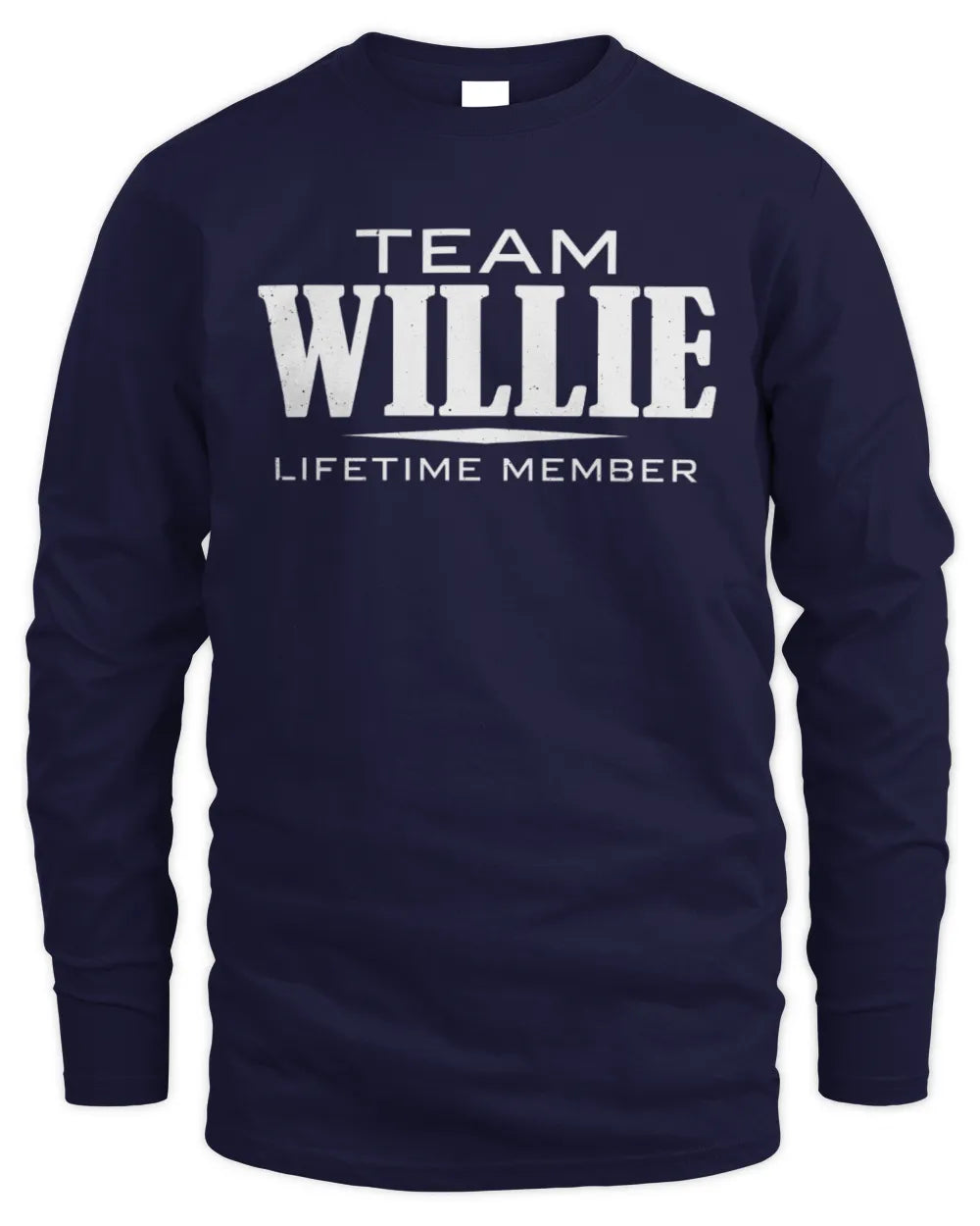 WILLIE BL62-K4-128 - Personalized “Team NAME Lifetime Member” - Men's Long Sleeved T-Shirt - Navy