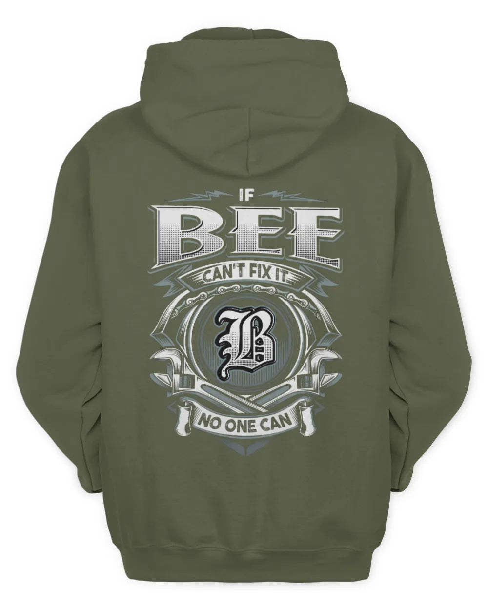 BEE AP81-K4-626 - Personalized Ahmed Quote Apparel “If Ahmed Can't Fix It, No One Can” - Unisex Hoodie - Military Green