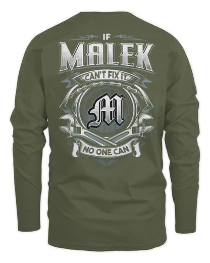MALEK AP81-K4-626 - Personalized Ahmed Quote Apparel “If Ahmed Can't Fix It, No One Can” - Men's Long Sleeved T-Shirt - Military Green