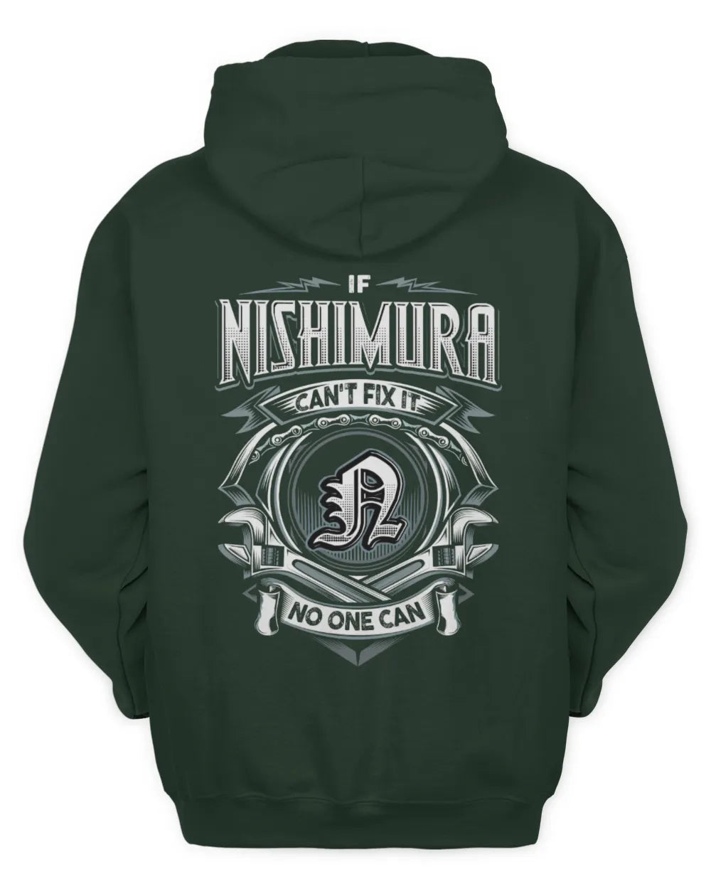 NISHIMURA AP81-K4-626 - Personalized Ahmed Quote Apparel “If Ahmed Can't Fix It, No One Can” - Unisex Hoodie - Forest Green