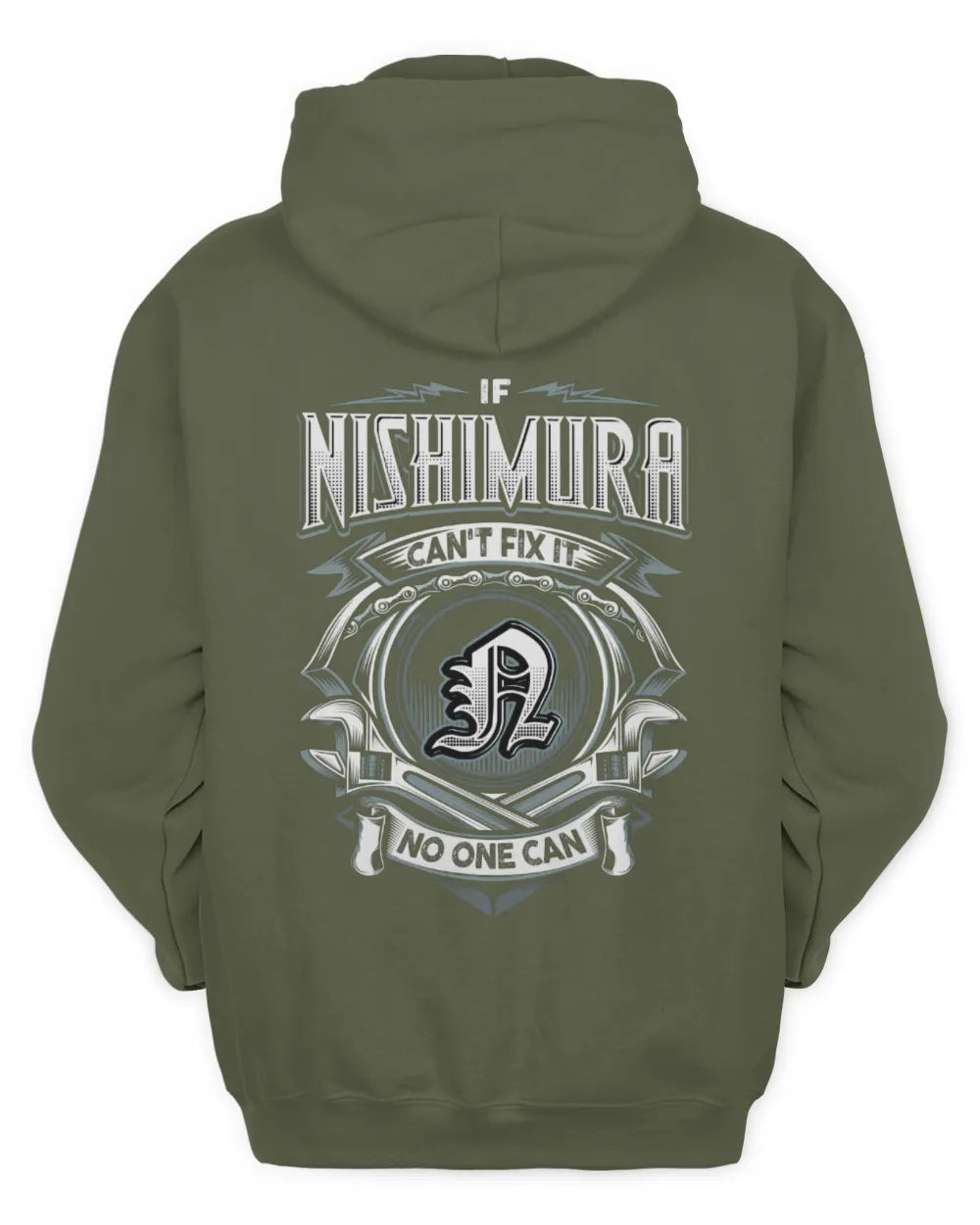 NISHIMURA AP81-K4-626 - Personalized Ahmed Quote Apparel “If Ahmed Can't Fix It, No One Can” - Unisex Hoodie - Military Green